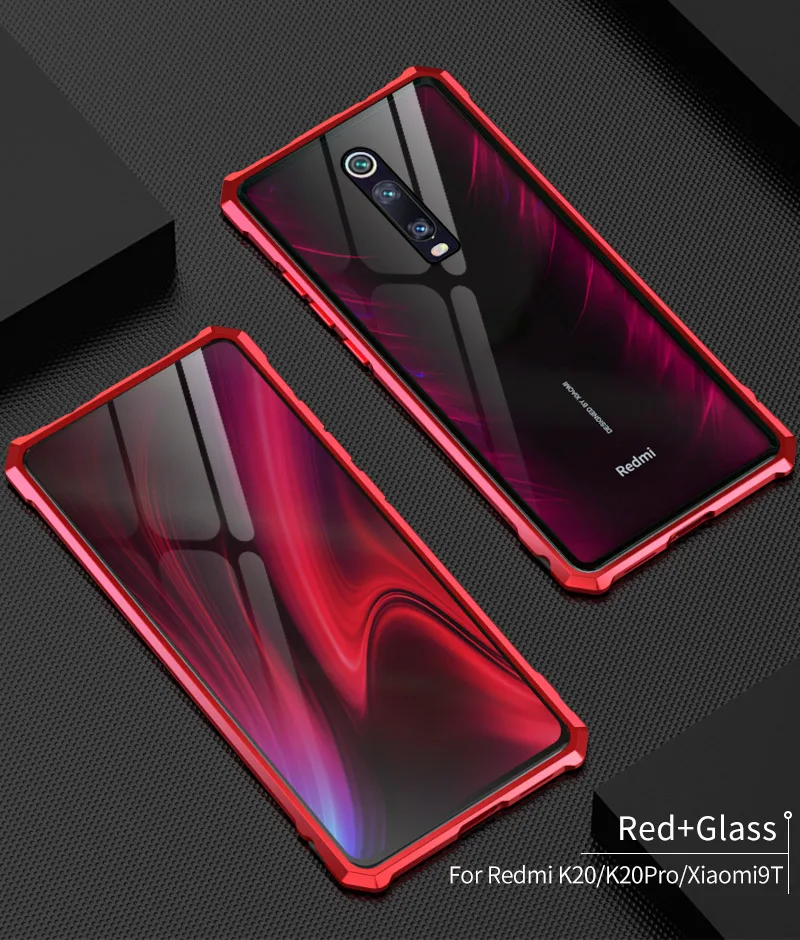 OMEVE для Xiaomi mi 9T чехол анти-взрыв закаленное стекло задняя крышка сплав металлический каркас бампер для Xiao mi красный mi K20/K20 Pro Чехол