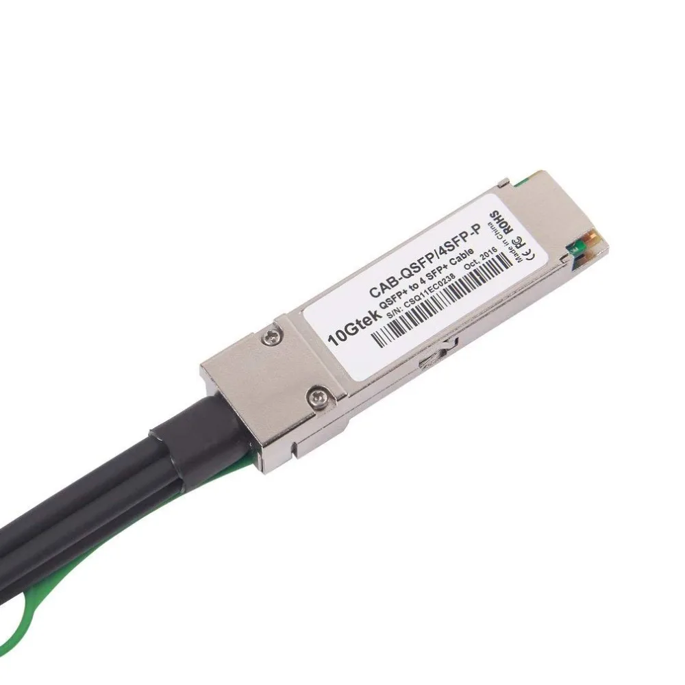 10Gtek для QSFP-4SFP10G-CU2M 2-метровый 40 ГБ/сек. QSFP + to 4x SFP Пассивный кабель прямого
