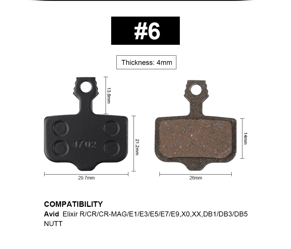 P255BP-6 4 пары смолы дисковые Тормозные колодки горный велосипед полу металлический диск тормозные колодки для SHIMANO TEKTRO AVID SRAM с переменным фокусным расстоянием MAGURA формула САРМ - Цвет: P255BP-6