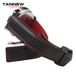 Ремешок для часов из углеродного волокна и кожи, 20 мм 22 мм