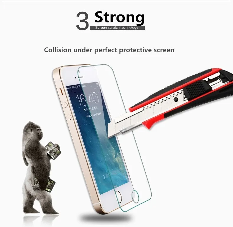 5 шт./лот, закаленное стекло для iphone 5, 5S, SE, 2.5D, защитная пленка для экрана Arc Edge для iphone 4, 4s, 5, 5SE, 6, 6s, 7 plus+ инструменты для очистки