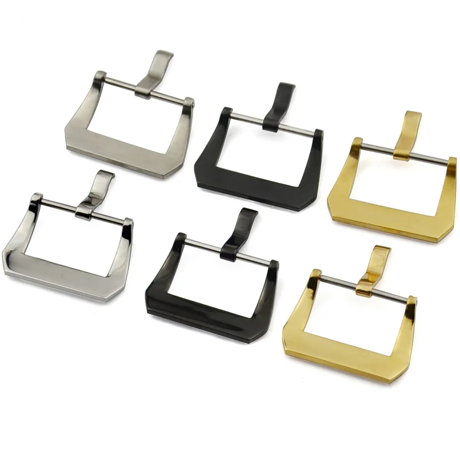 ZLIMSN 10pcs/lot Watch Buckle Stainless Steel Silver Black Gold Polished Brushed 18mm 20mm 22mm 24mm 26mm for Panerai Watch Band