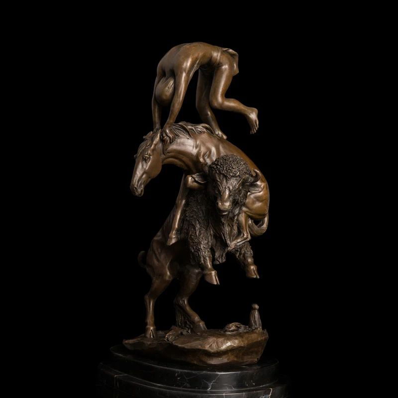 Искусство ремесла медные животные и статуи человека скульптура для дома