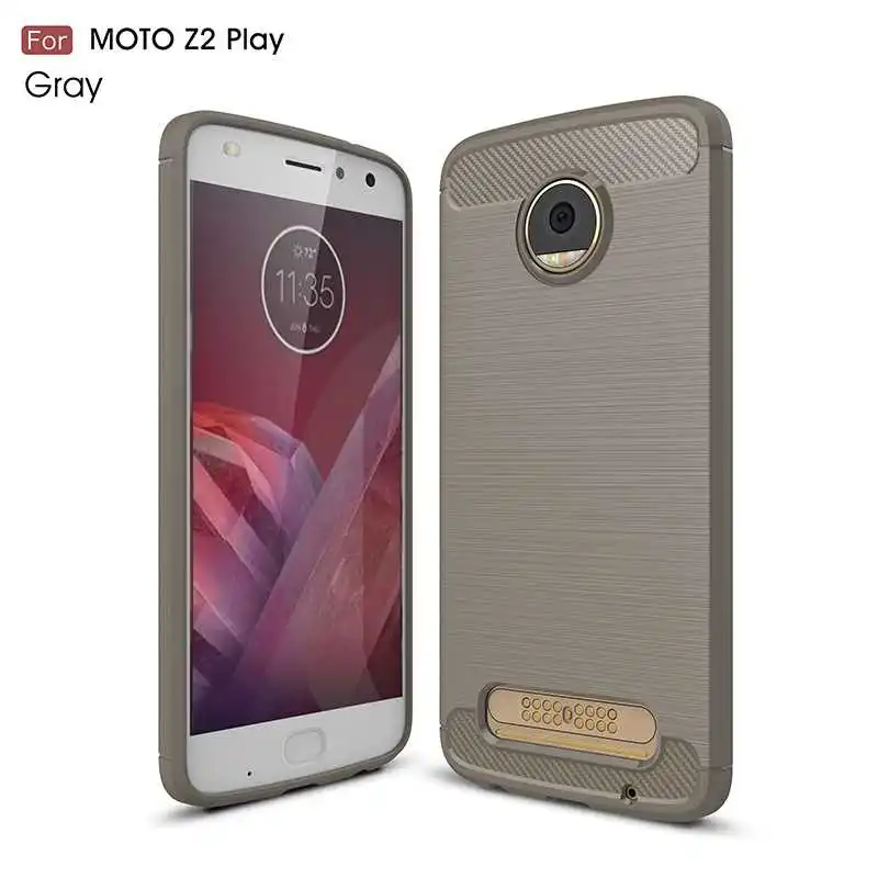 Модный противоударный мягкий силиконовый чехол Mokoemi 5," для Motorola Moto Z2 Play, чехол для Motorola Moto Z2 Play, чехол для телефона - Цвет: Gray
