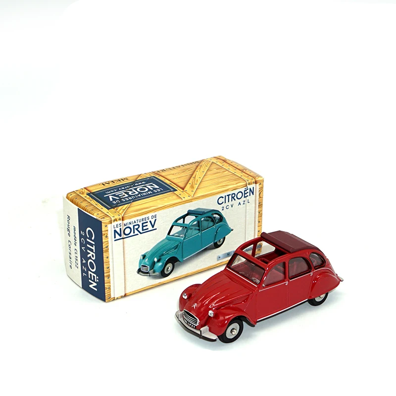 1/43 NOREV металлическая литая под давлением модель 2 CV зеленый и красный AZL CL1522 Rouge Corsaire