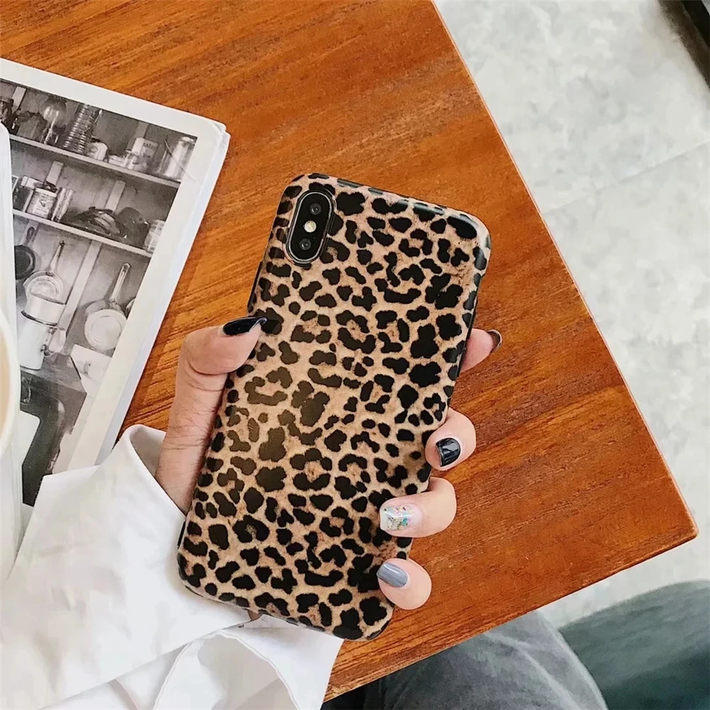 Ретро Тигр Леопардовый пантера кремнезема мягкие imd чехол для телефона iPhone XS XR Max X