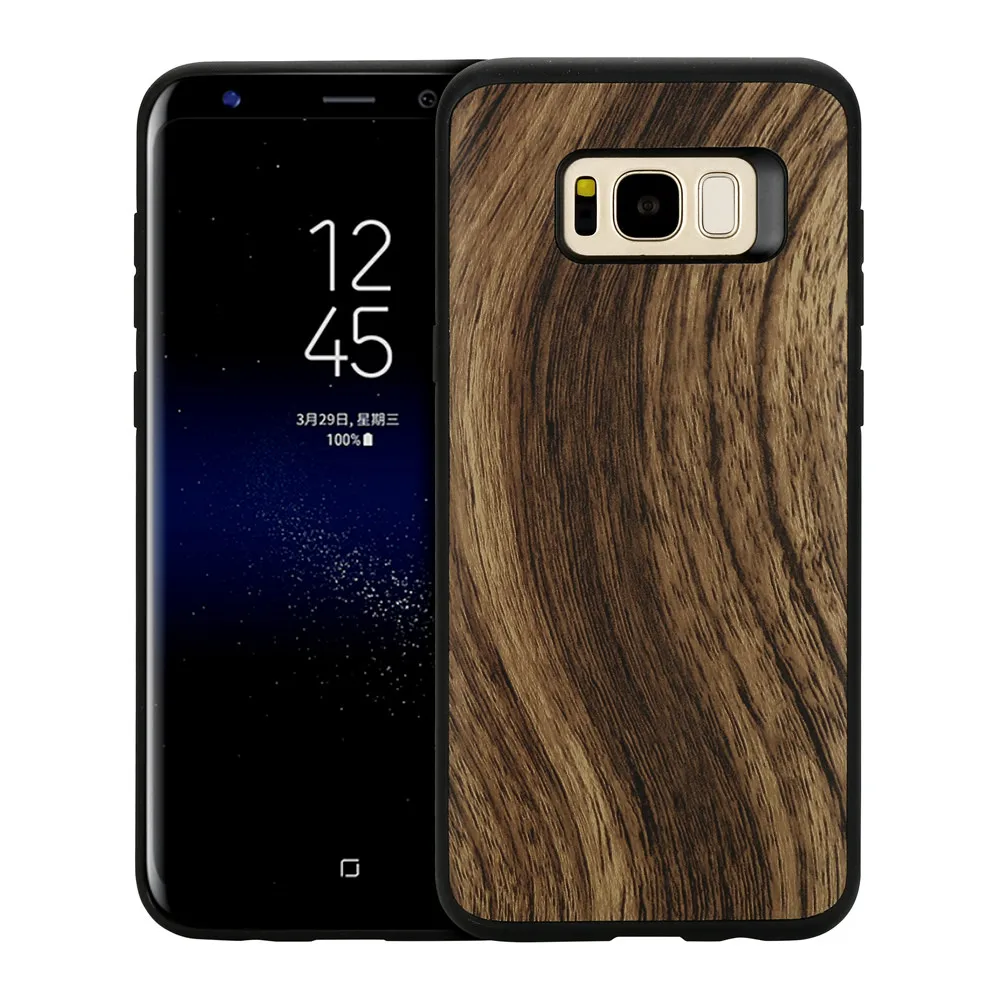 Новый чехол для сотового телефона с деревянным зерном высококачественный ПК + PU