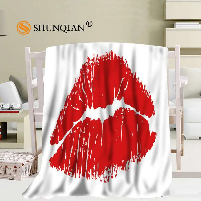Online Personalizzato Pop Art Sexy Labbra Coperta Morbida Immagine Fai Da Te Decorazione Camera Da Letto Dimensioni 56x80 Pollici, 50X60Inch,40X50Inch A7.10
