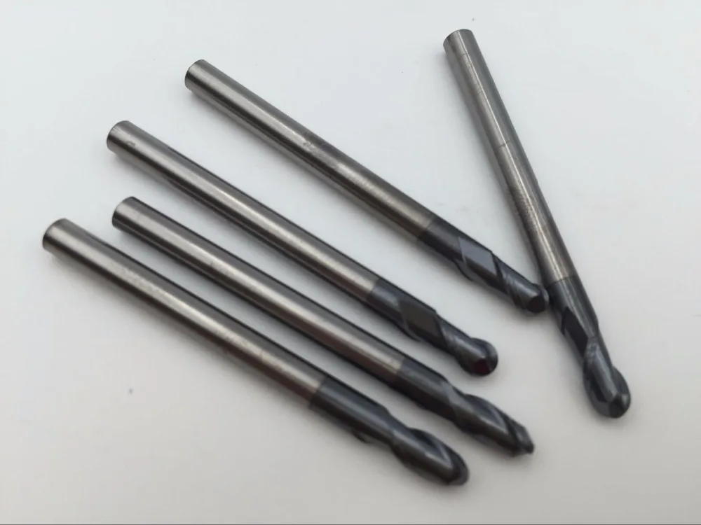 Концевая фреза с ЧПУ диаметр 1 мм 2 3 4 5 6 8 10 12 две флейты HRC45 фреза|ballnose endmill|ball nose