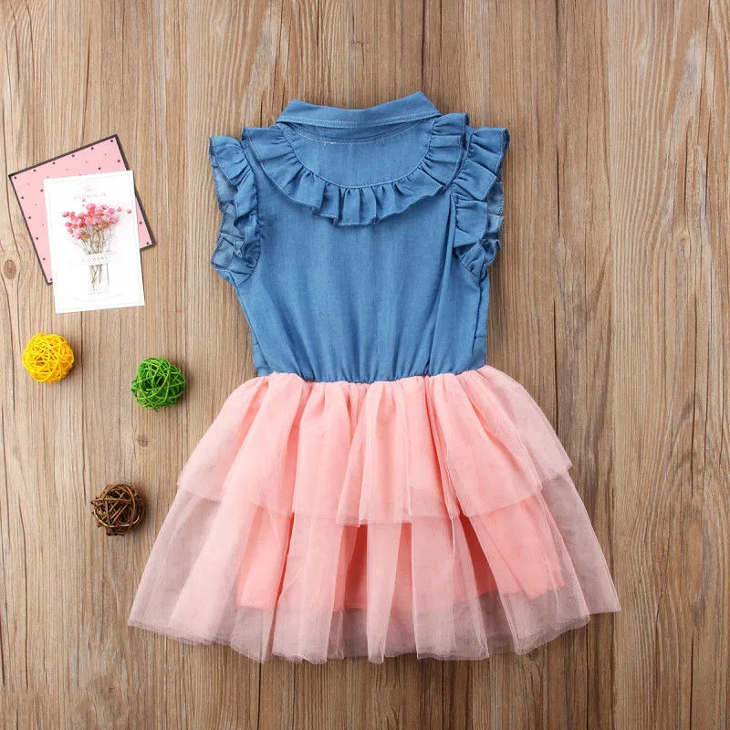 Платье-пачка из тюля для маленьких девочек летнее платье-пачка платье От 2 до 7 лет