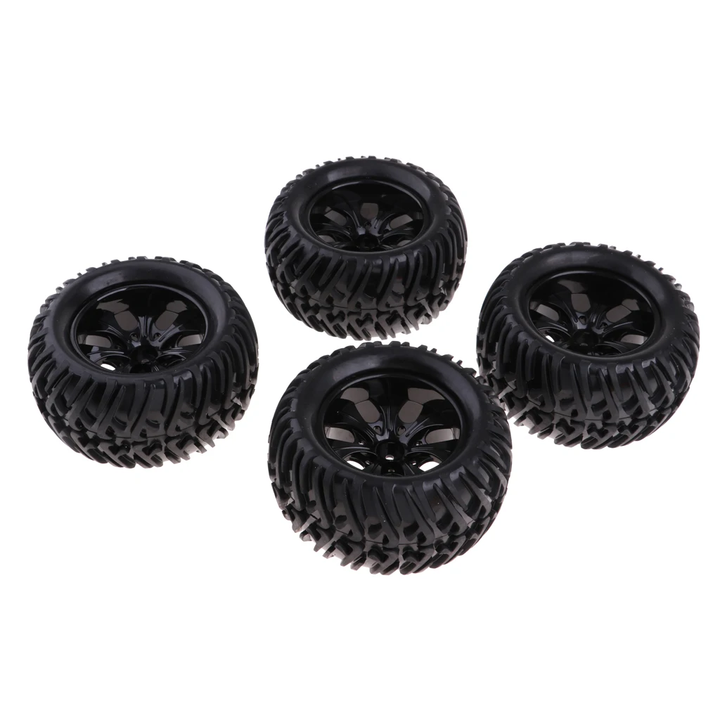 

4Pcs Wheels Tire Tyres Set for 1/10 RC Car HPI Savage Flux XS Monster Truck