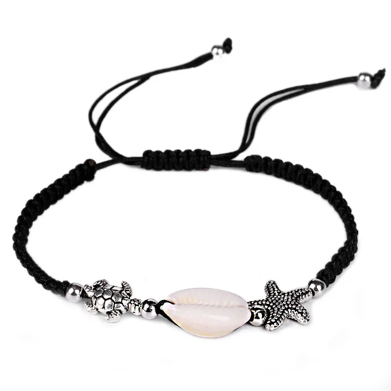 Boho031 натуральный бисер браслет для женщин Морская звезда черепаха с подвесками