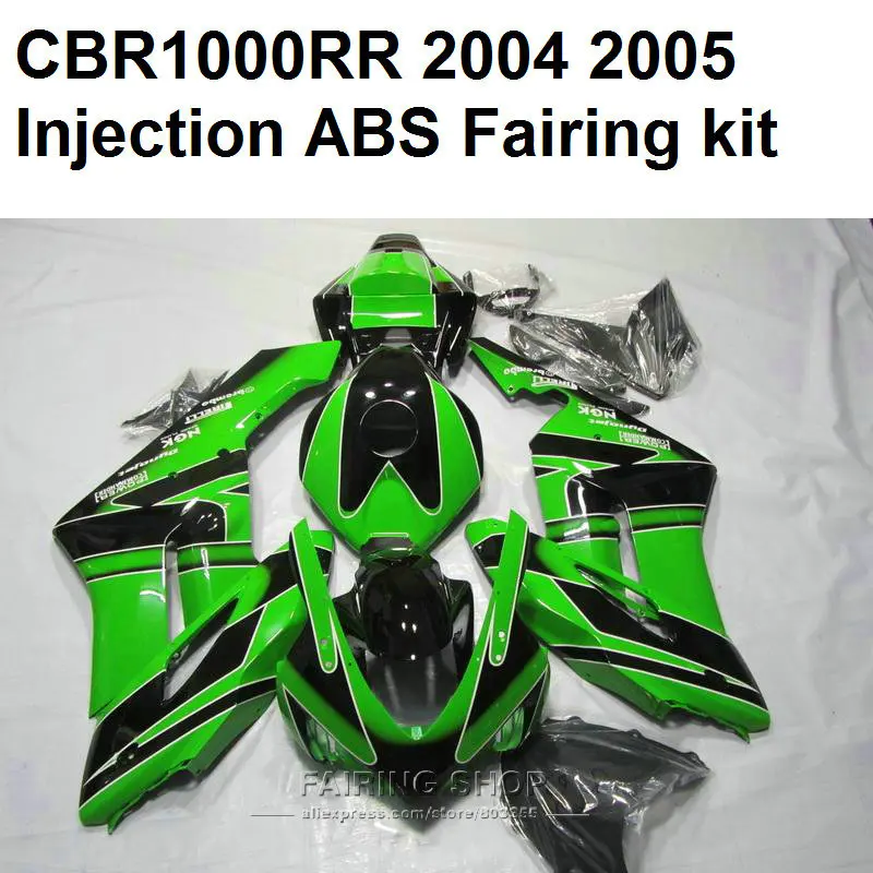 Зелено черные Обтекатели для HONDA Cbr1000rr 2004 2005 ( 100% suit ) cbr 1000rr 04 05 комплект
