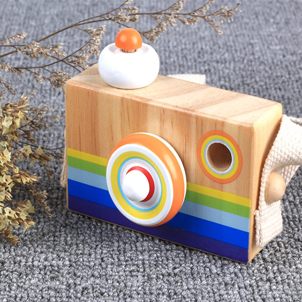 

Kids Cute Wood Camera Toy Delicate Xmas Children Room Decor Natural Safe Wooden Camera Hot Selling 40