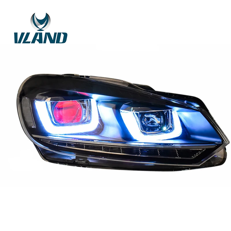 Автомобильная головная лампа VLAND Factory для Golf 6 2008 2014 Mk6 светодиодная фара с