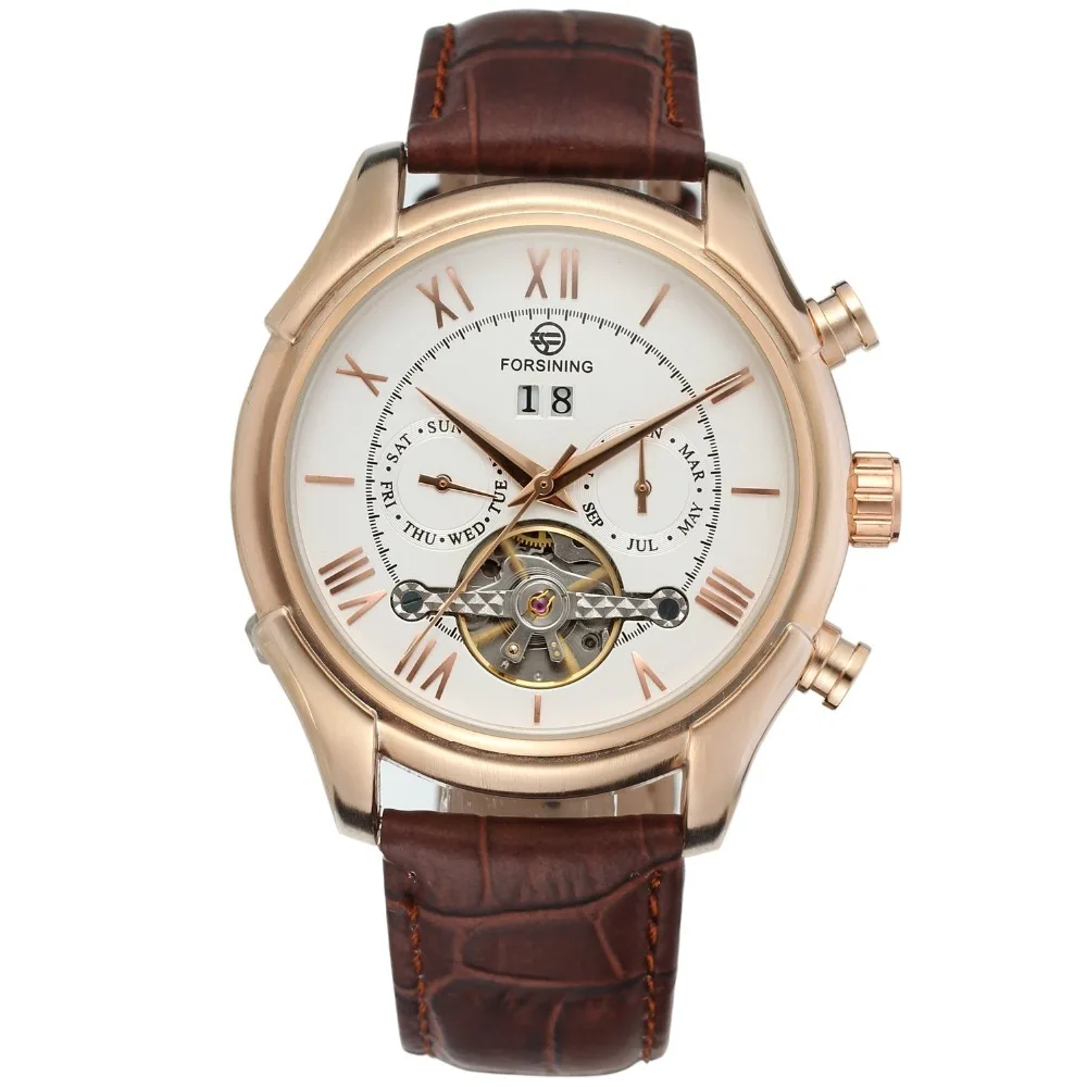 Модные Повседневные Мужские автоматические наручные часы Tourbillion механические с