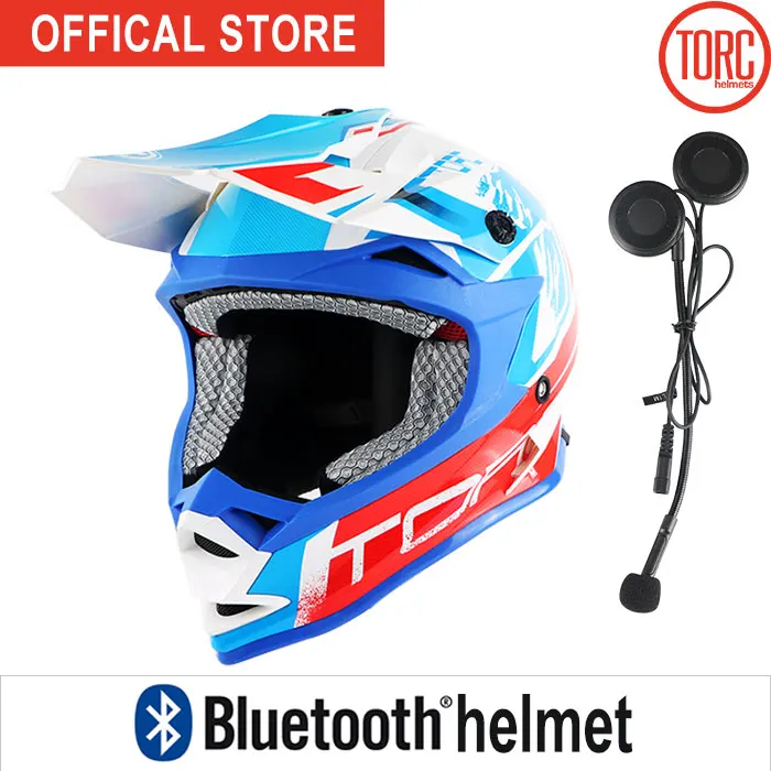 TORC внедорожный брендовый шлем для взрослых Мото шлем Bluetooth шлем грязный велосипед гоночный крест Мото Кросс шлемы moto rcyle T32 - Цвет: RULER with Bluetooth