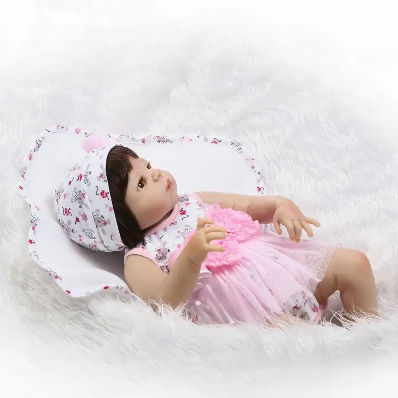 Npkcollection 23 дюймов Милая Реалистичная Reborn Bebe Куклы мягкие винилсиликоновых