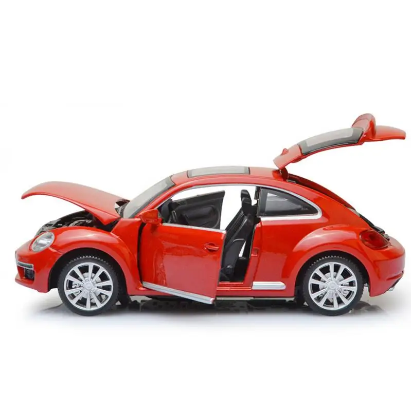 1:32 Масштаб Volkswagen Beetle модель автомобиля литой металлический игрушечный автомобиль звук и светильник 4 открытые двери