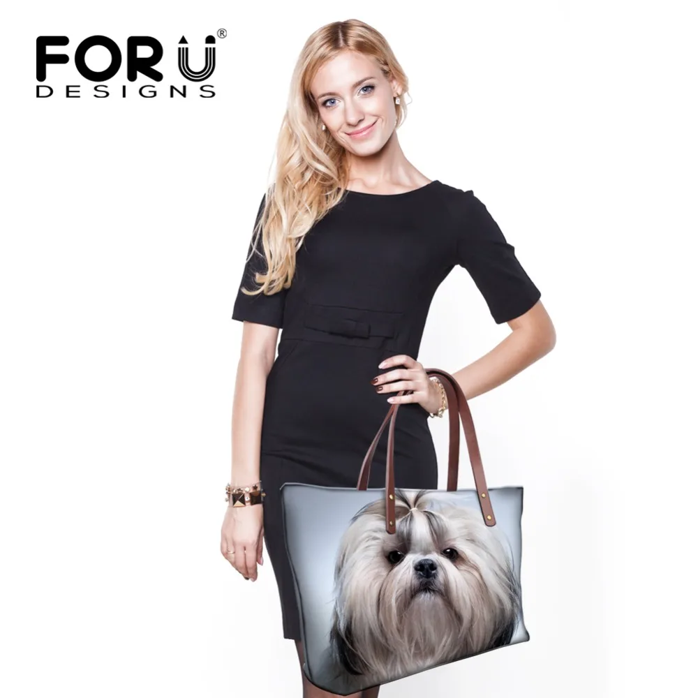 Сумки FORUDESIGNS сумочки женские сумки на плечо от известного бренда 3D Shih Tzu большие ote