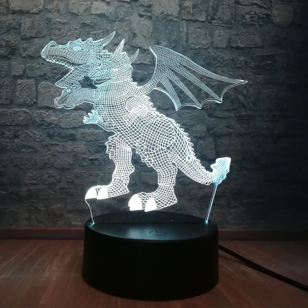3D ночник Парк Юрского периода Динозавр 7 цветов Изменение RGB освещение настольная Светодиодная лампа Прохладный мальчик спальня декоративные подарок на день рождения игрушки