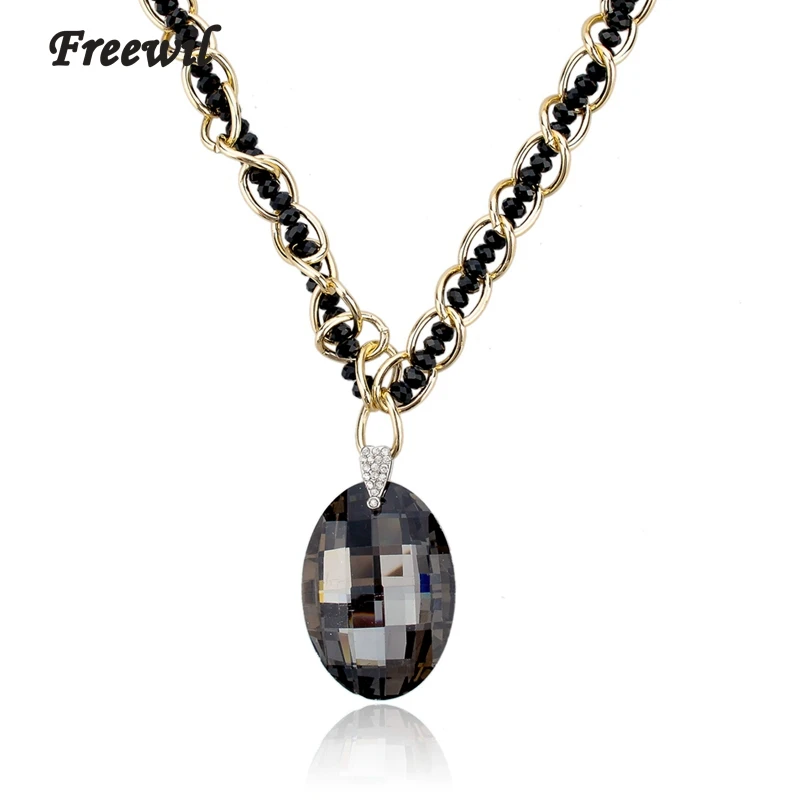 Женское длинное ожерелье с австрийским хрусталем кулоном на свитер SNE140368 2018|sweater