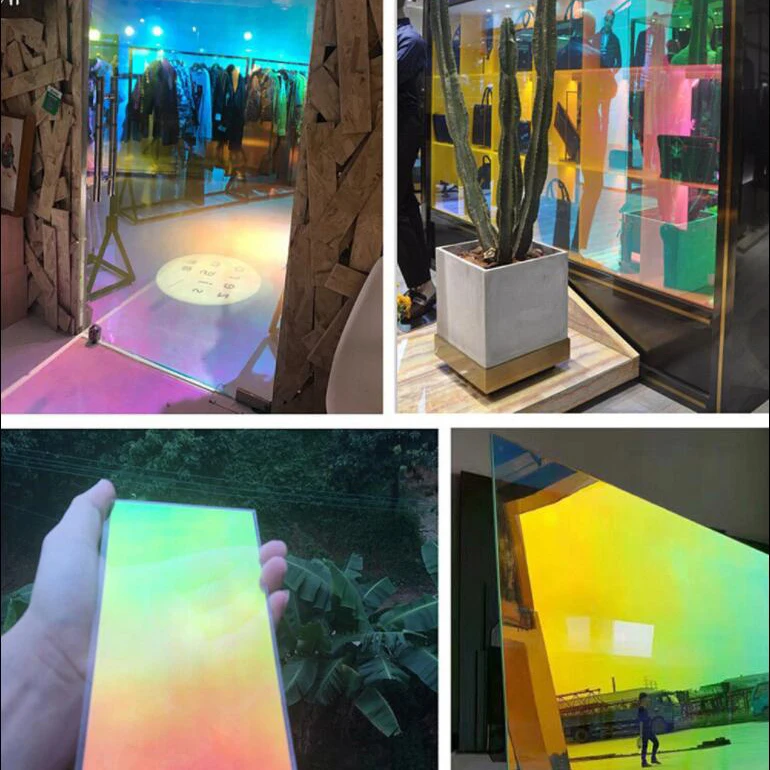 40 x 300 cm one way mirror reflective solar filmrainbow privacy self adhesive window tint for home and office heat control free global shipping