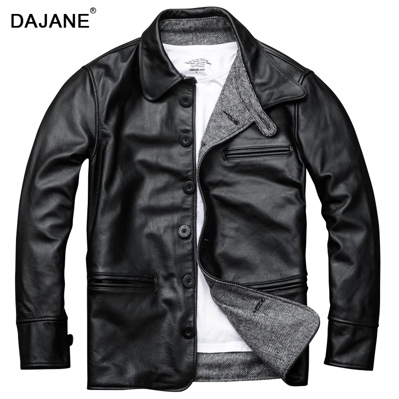 

May troupe, genuine leather Head layer cowhide genuine leather genuine leather man Affordable brake genuine leather jacket lapel