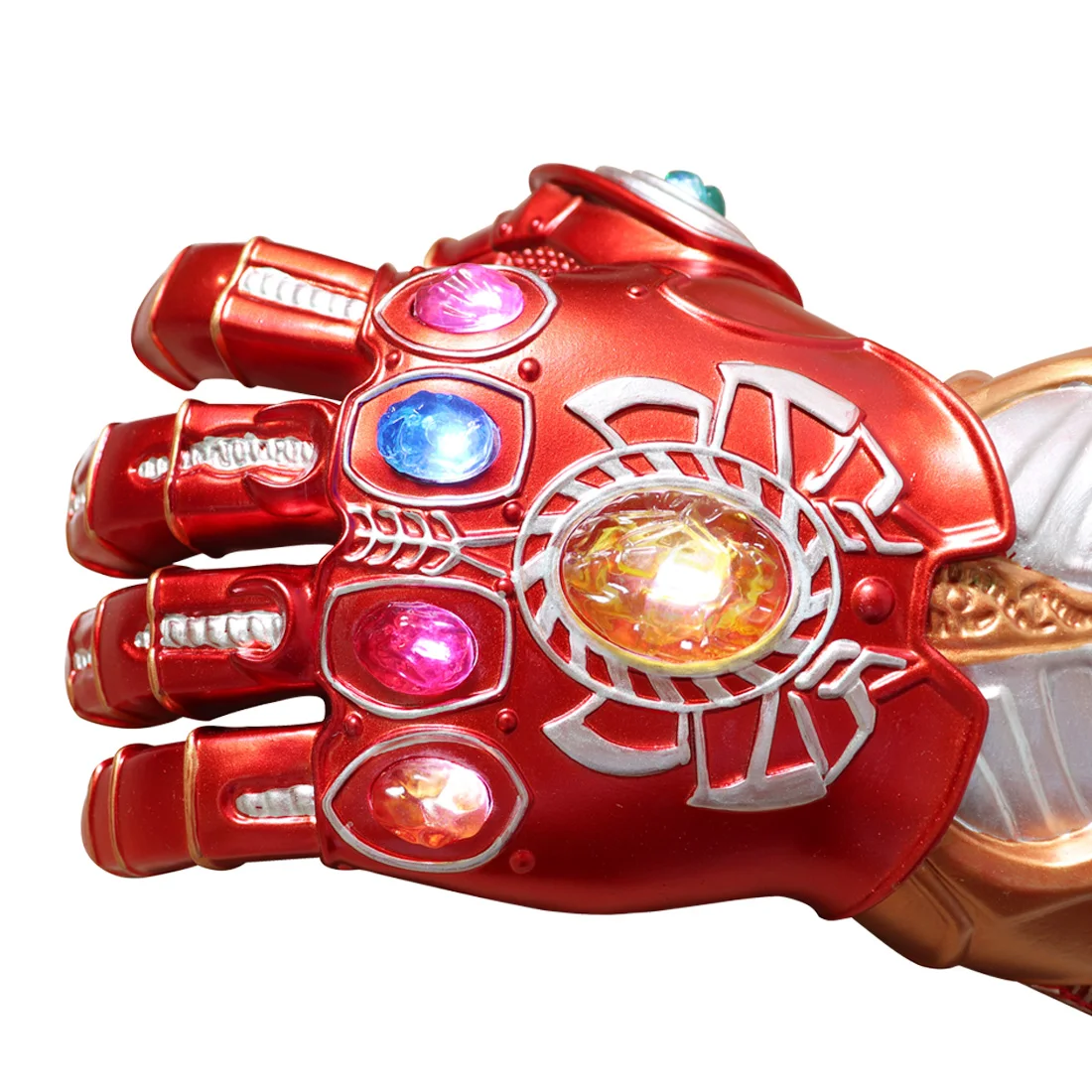 Endgame Thanos Pvc LED Gloves Iron Man Infinity Gauntlet Cosplay action figures Marvel Superhero Party Props toys