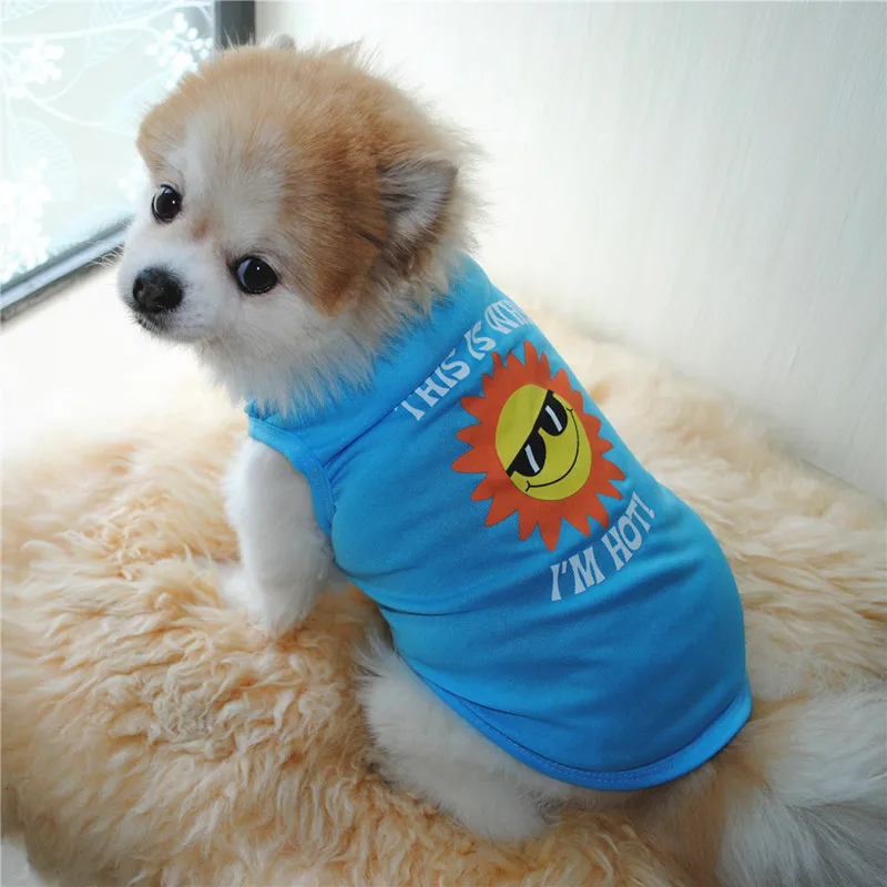 Крутая и дышащая летняя жилетка для собак из полиэстера синяя зеленая футболка с