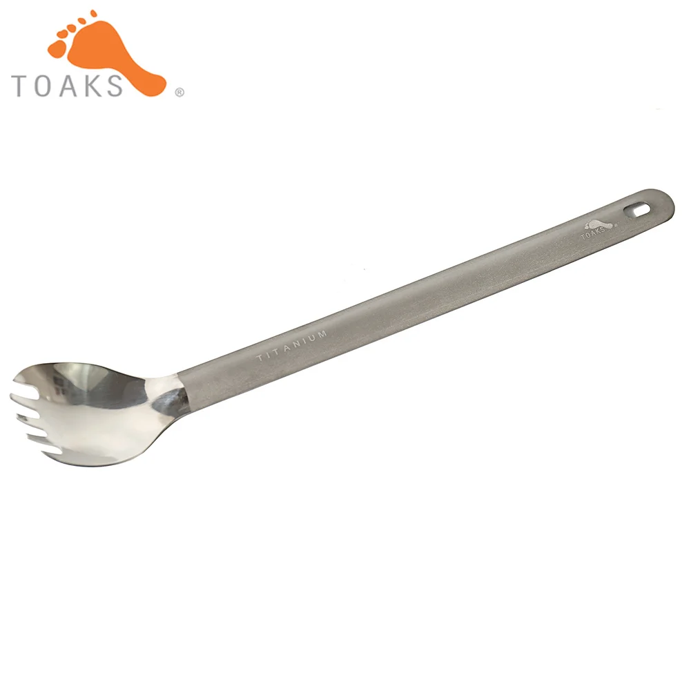 

TOAKS SLV-14 Titanium Long Handle Spork with Polished Bowl Outdoor Picnic and Household Dual-Use Tableware Spoon 220mm 19g