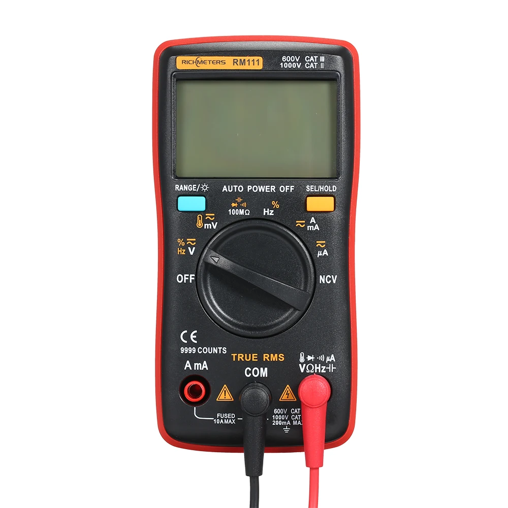 RM111/RM100 multimetro analogico NCV True-RMS цифровой мультиметр конденсатор Тестер Температура задний светильник AC/DC Вольтметр Амперметр