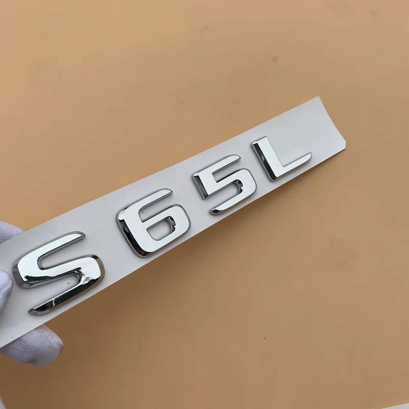 Chrome Letter Number Emblem for Mercedes Benz AMG C43 C63 C63S E43 E53 E63S S65L V12 V8 BITURBO 4MATIC+ Car Trunk Fender Sticker