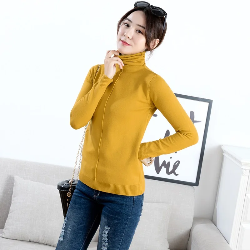 New Fashion Spring High Collar sweater bottom knitted woman's Pull Over Sweater | Женская одежда