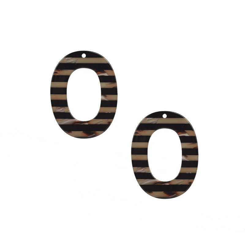 39 мм Подвески из смолы подвеска с большим отверстием плоские Гладкие Овальные