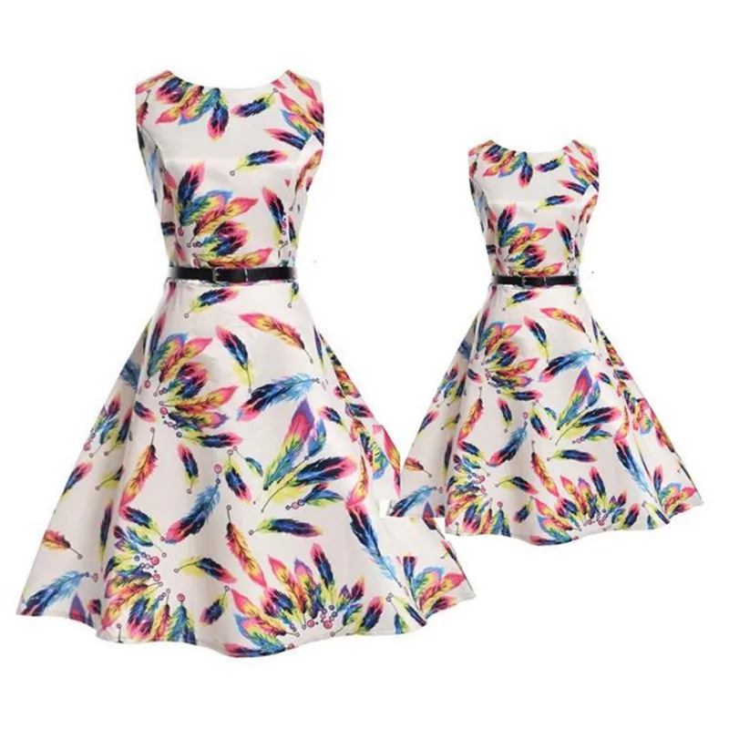 Платье для мамы и дочки модное летнее платье без рукавов одежда всей семьи|mother