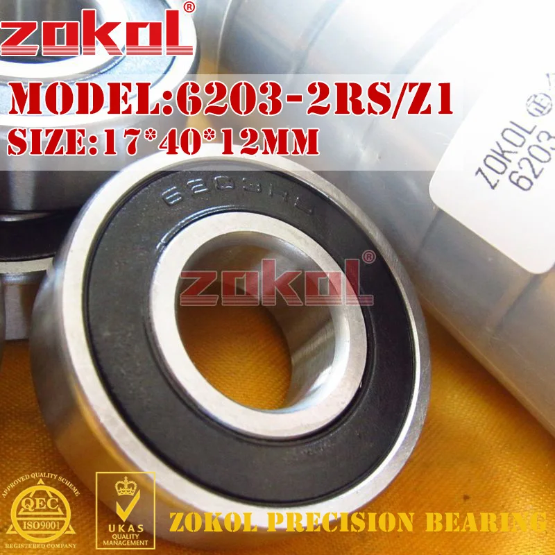 ZOKOL 6203RS подшипник 6203 2RS RS Z1 180203 шарикоподшипником 17*40*12 мм|bearing 6203|bearing 2rsbearing bearing |