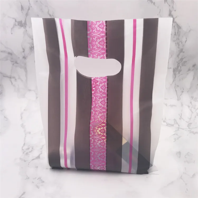 Hot Pink Black Strip Более леопардовым узором ювелирные изделия Пластик сумка с ручками 15x20 см подарок на свадьбу из бутика подарочная упаковка Пластик с ручкой - Цвет: Hot Pink Black Strip