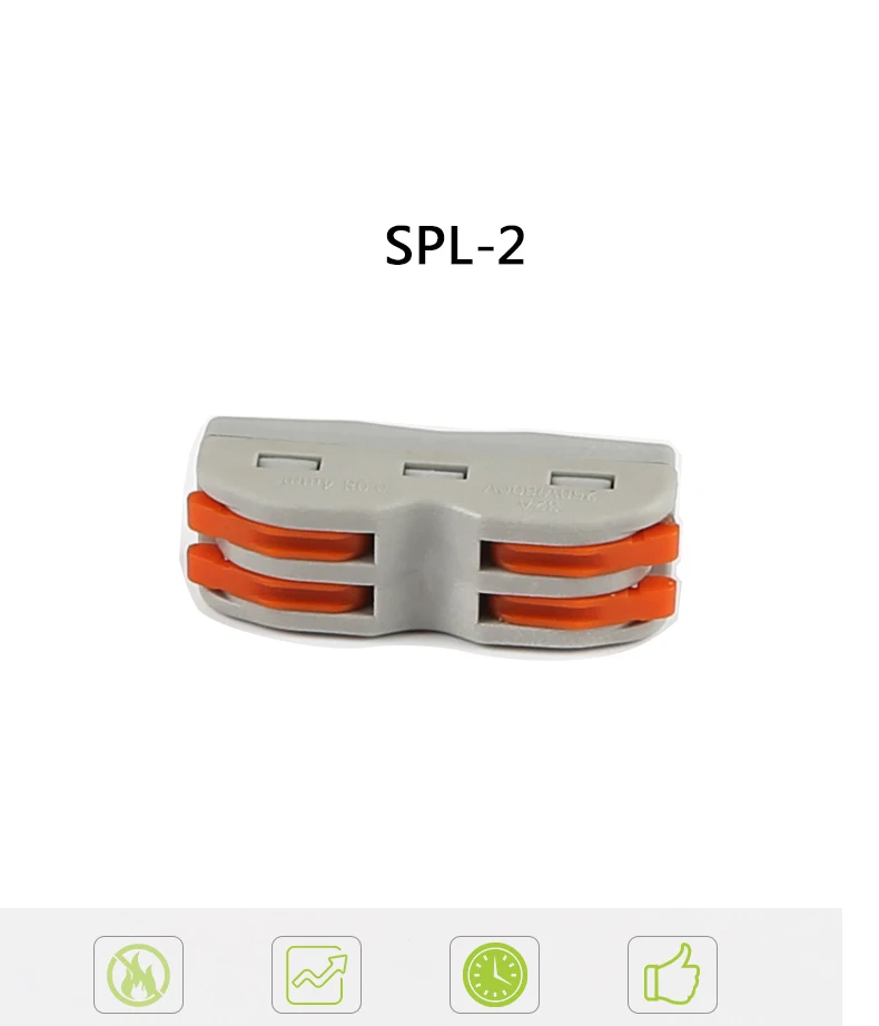 SPL-2 5 шт. 2pin 3pin 4pin 5pin 8pin светодиодные соединитель-проводник клеммный блок лампы компактный Универсальный разъем провода - Цвет: SPL-2