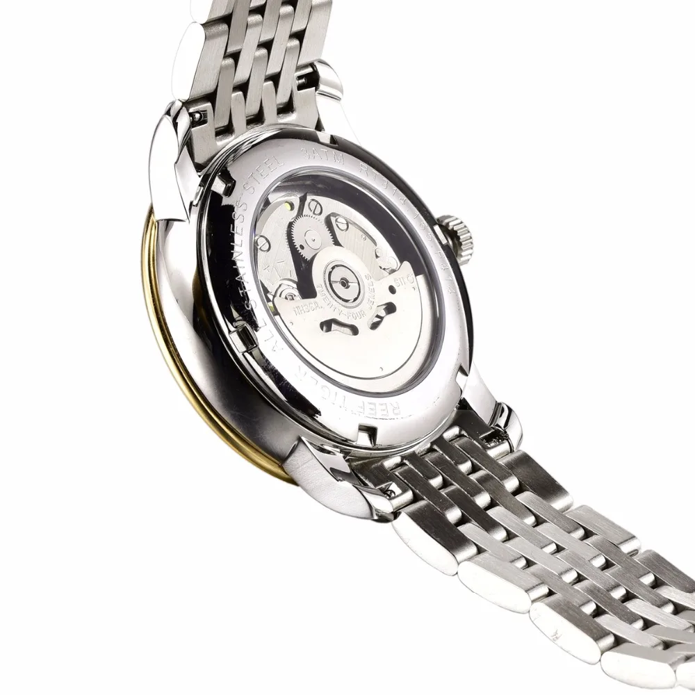 2017 Риф Тигр/RT Элитная одежда часы мужские Дата день желтого золота аналоговые