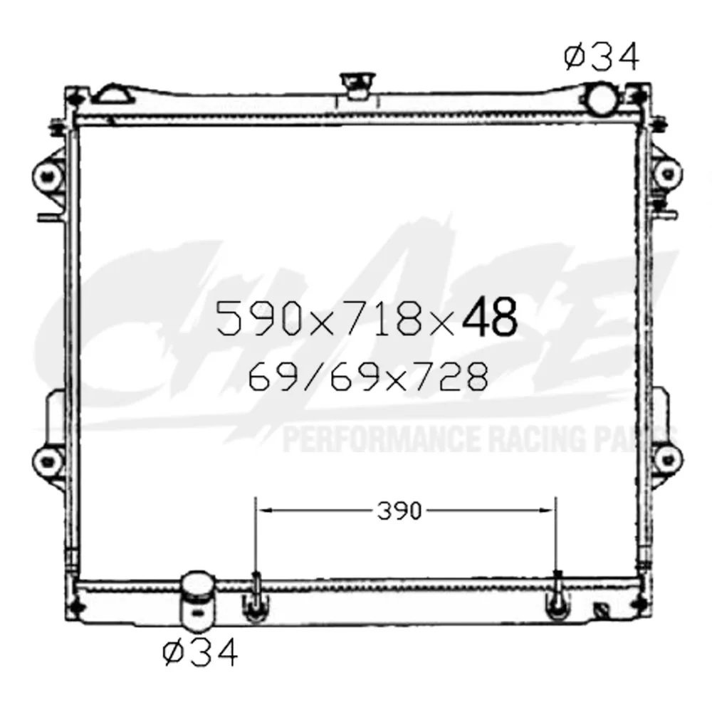 Алюминиевый радиатор для TOYOTA Land Cruiser 2008-2011 LC200/UZJ200/5700 5 7 V8 AT/MT 48 мм OE: 16400-31570 (MT) |