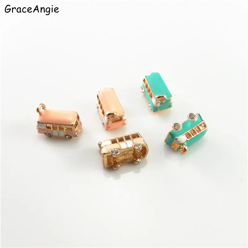 Graceangie 2 шт. школьный автобус Стиль эмаль браслет Цепочки и ожерелья подвеска Для