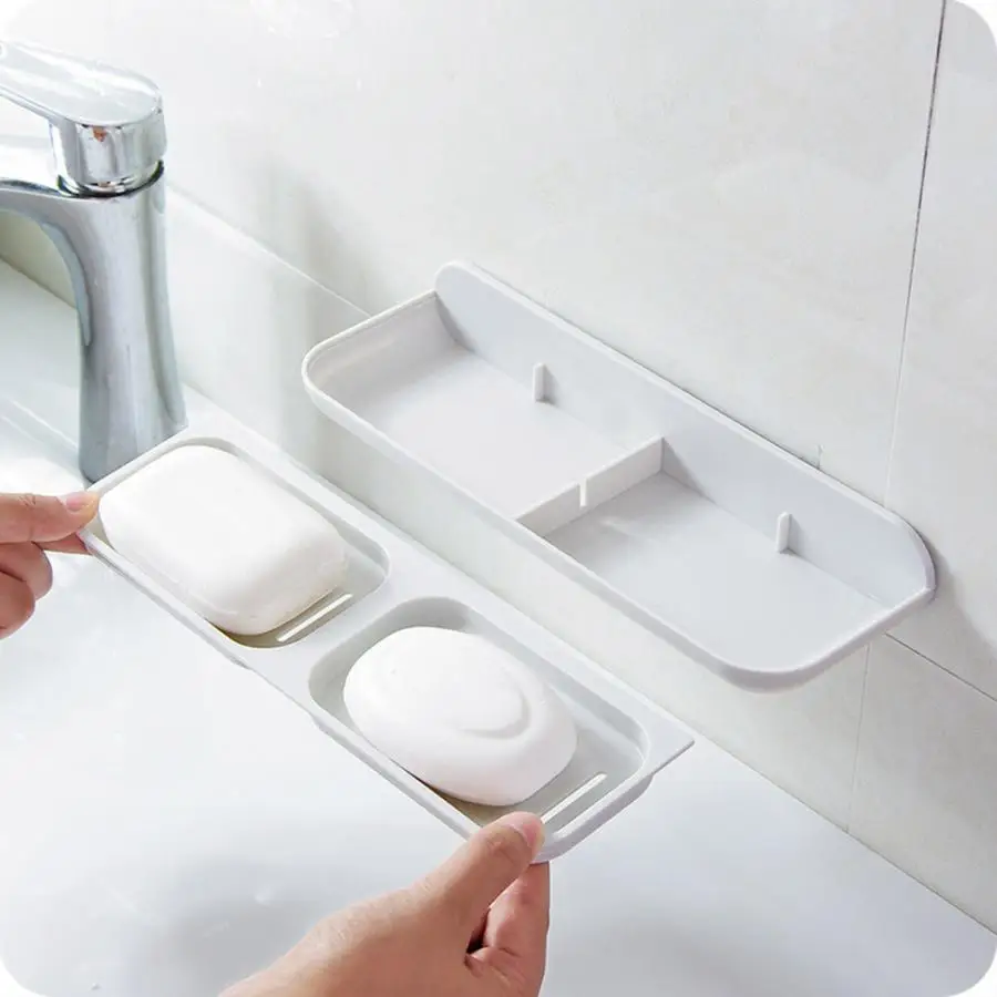 Настенный держатель мыла на присоске для ванной комнаты мыльница поднос и
