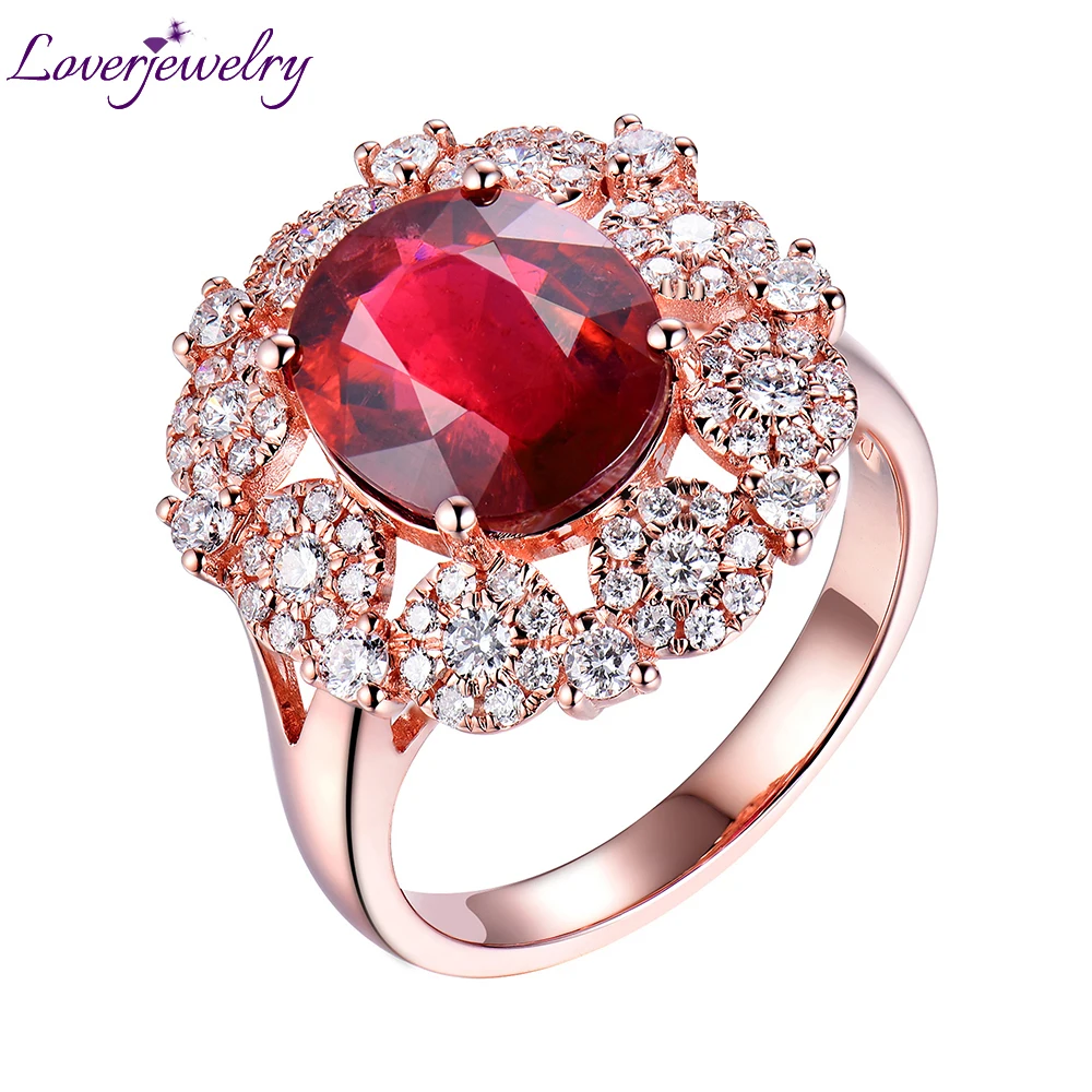 Кольцо с турмалином LOVERJEWELRY 2019 для женщин потрясающее обручальное овальное 10x12 мм
