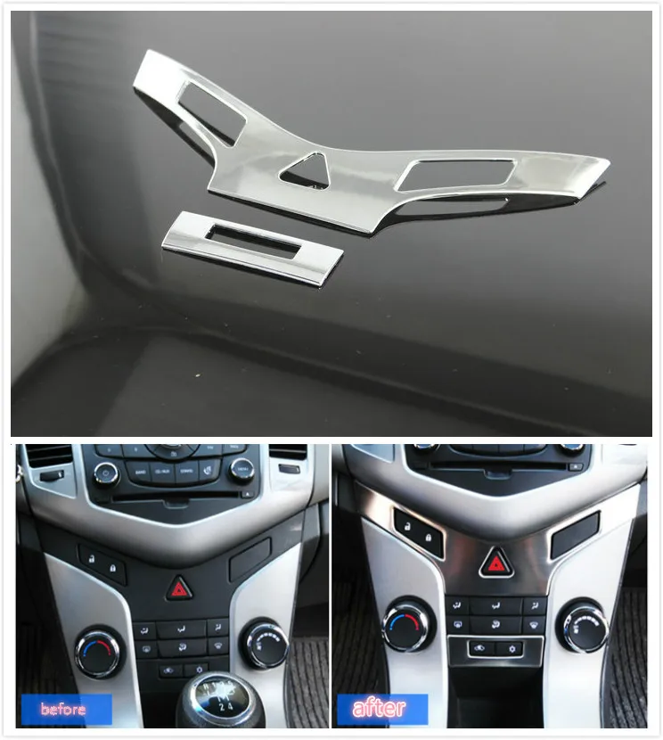 FUNDUOO для chevrolet cruze 2009- синий/серебристый ABS интерьер автомобиля Передняя центральная консоль панель украшения отделка Стайлинг