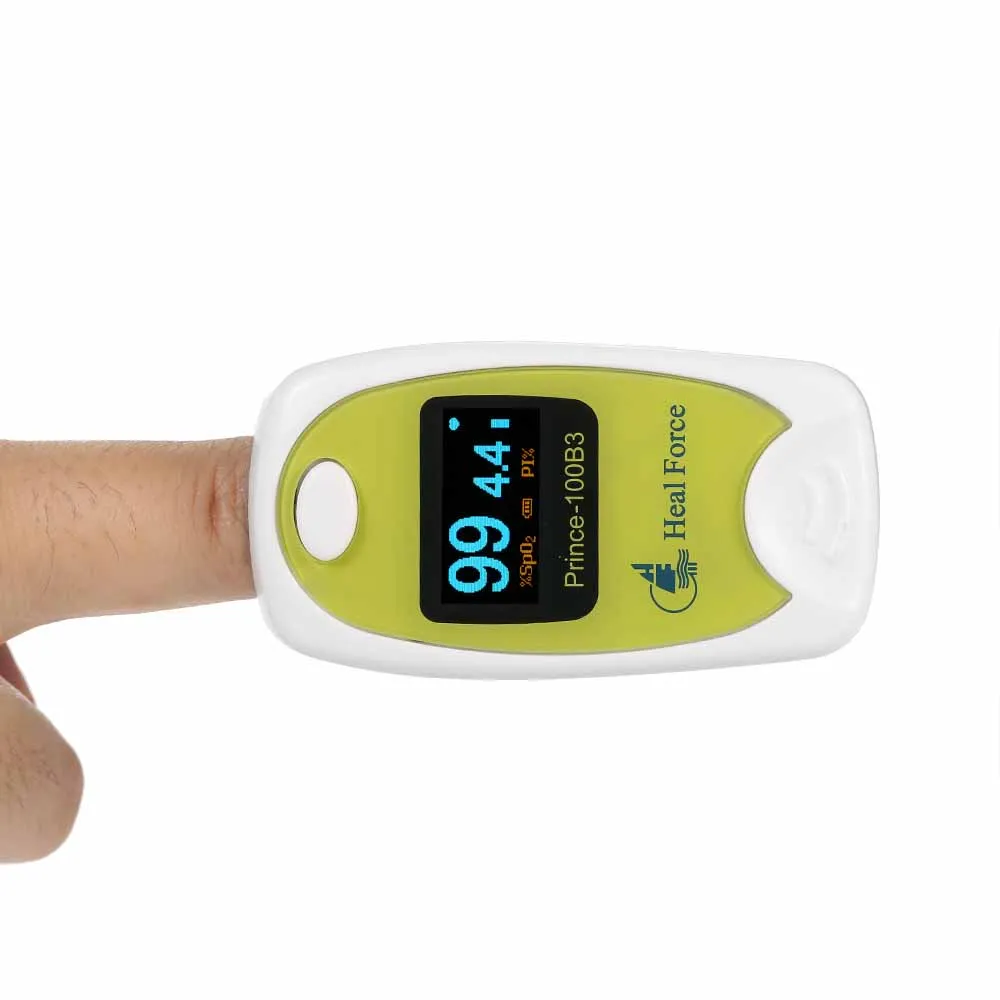 Heal Force монитор насыщения крови кислородом медицинский OLED пальцевой Пульсоксиметр и мешочек SPO2 Пульс частота перфузии индекс обнаружения