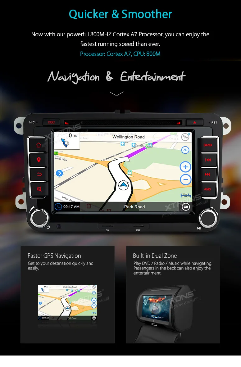 XTRONS 7 ''автомобильный DVD плеер 2 din радио DAB+ gps навигации для Volkswagen Golf MK5 Passat CC Magotan Tiguan Touran для сиденья