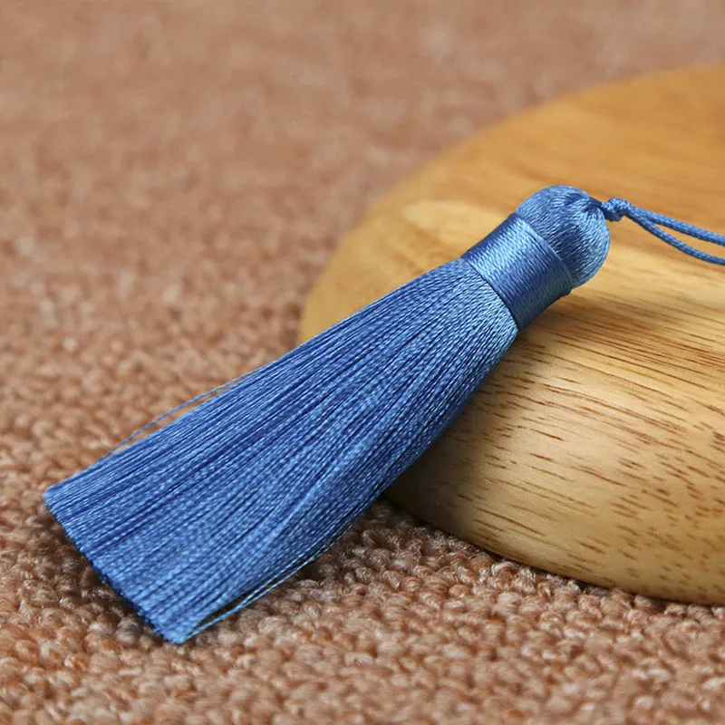 Sky Blue 10 шт. кисточки кулон аксессуары для DIY серьги ювелирных изделий 8 см шелковые Сатиновые кисточки ручной работы фурнитура поставщик - Цвет: Sky Blue
