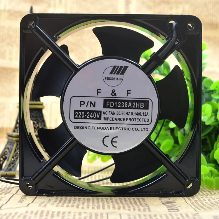 Новый оригинальный вентилятор FD1238A2HB 220 В шариковое масло 12 см 12038 0.14A охлаждающий вентилятор
