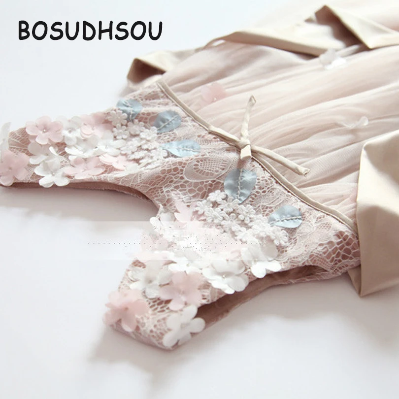 Bosudhsou Baby Girls Princess Sleeveless Braces Children Clothing Kids One-piece Dress Chiffon Floral Wedding YL-79 | Детская одежда и